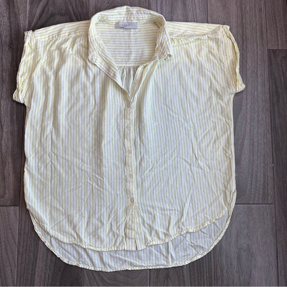 LOFT Tops - LOFT Yellow Striped Women's Top